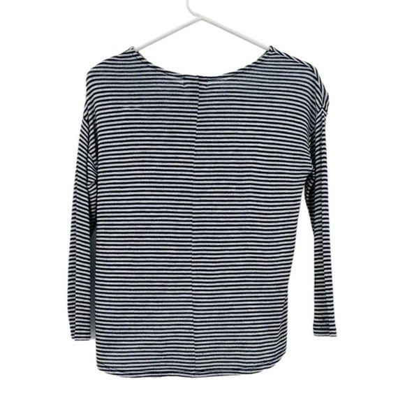 Old Navy Tunic Sweater Girls Size Med (8) Navy White Stripe Hi Lo Hem Semi-Sheer - Picture 3 of 6